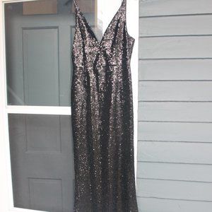 Sequin Black Full Length Gown, Size 12